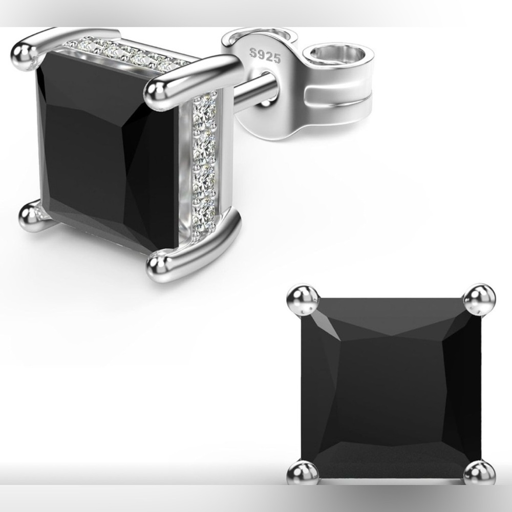 BNIB 18K white Gold Plated Sterling Silver Princess